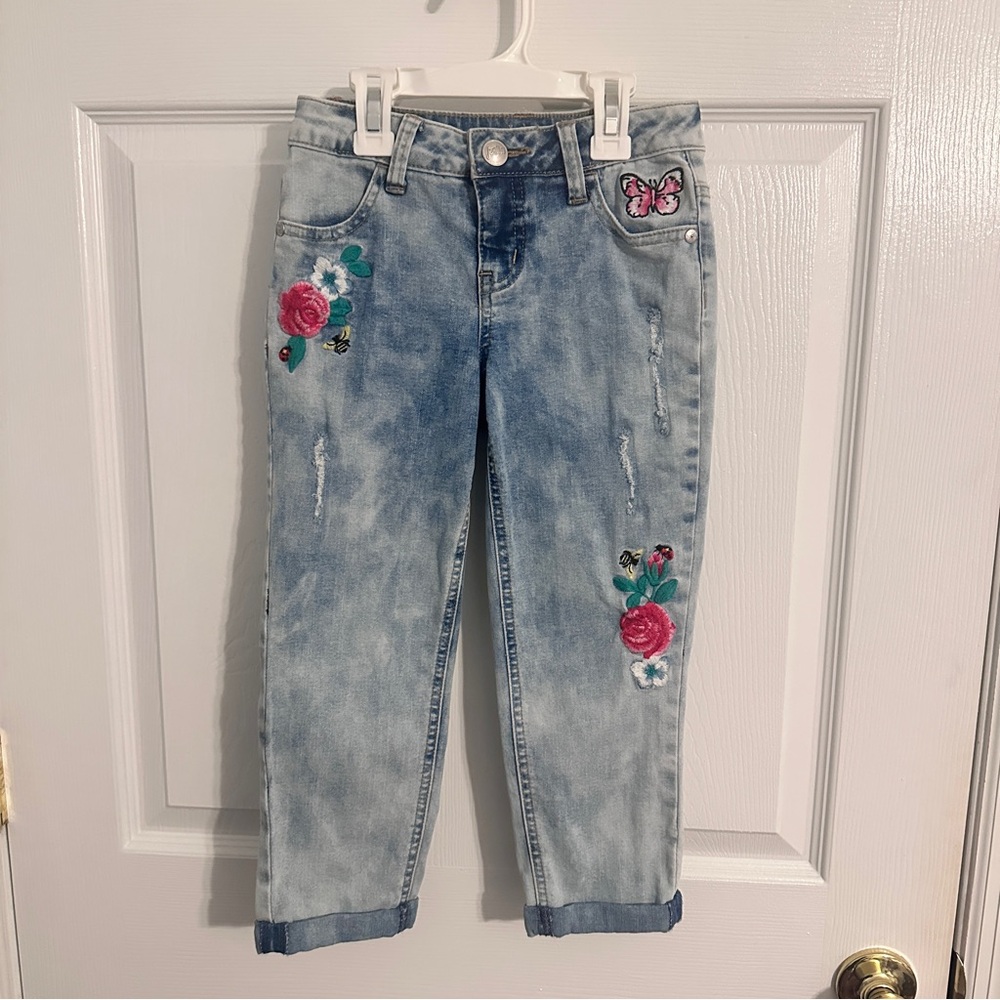 Girl’s Embroidered Denim Jeans
